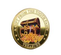 Dtaigou Tooth Fairy Gold Coin | Lost Teeth Reward Commemorative Coin,Funny Keepsake for Boys Girls Home Decoration Pretend Play Bedtime Ritual