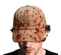 Dtaigou Unisex Problem Solved Halloween Hat,Horror Funny Halloween Unisex Hat Bloody Cap,Breathable Blood Stain Headwear,for Costume Enthusiasts Movie Nights Haunted House