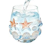 Dtaigou Whiskey Glasses Stemless Lead-Proof Coastal 3D Sea Animal Cup
