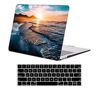 DTangLsm for MacBook Pro 13 inch Case 2022 2021 2020-2016 M2 M1 A2338 A2289 A2251 A2159 A1989 A1708 A1706, Beach Plastic Hard Shell Ocean Cover for MacBook Pro 2020 Case + Keyboard Cover, Sunet Beach
