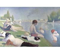 DTAUPREB DIY Oil Painting for Adults Kids Paint by Number Bathers at Asnières Georges Seurat Painting by Number Drawing On Canvas Art Decor Gifts
