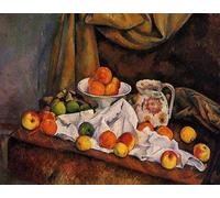 DTAUPREB DIY Oil Painting Kit for Adults: Still Life with Fruit and Jar - Paul Cezanne - Paint by Number - 16x20 inches - Unisex - Not Foldable