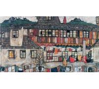 DTAUPREB DIY Oil Painting Kits for Beginner House Landscape Egon Schiele Painting by Number with Brushes and Acrylic Pigment On Canvas