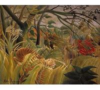DTAUPREB Paint by Numbers for Adults Children Tiger in A Tropical Storm Henri Julien Félix Rousseau DIY Digital Painting by Numbers Kits on Canvas