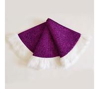 DTB TECH Gireshome Purple Sparkle Sequin Blingbling Center, White Faux Fur Border Christmas Tree Skirt - 36inch / 91cm
