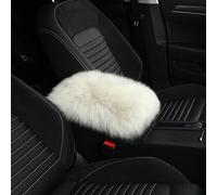 DTBAIHUIBIN Car Armrest Cushion for Alfa Romeo Junior 2024 2025, Armrest Seat Box Cover Car Center Console Cover Seat Box Plush Cover Mat,White