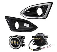Dtbdfak Car Fog Lights For For Edge 2015-2018 | DRL Daytime Running Lights Angel Eyes Halogen Auto Headlight LED Fog Lamps 12V(White Blue Ring)