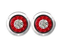 Dtbdfak Rear Tail Light Round 4 Inch 16 LED Trailer Brake Stop Lights Lamp Tail Lighting For Car Truck Van Bus 4x4 Pickup 12V 24V Tail Lamp(2pcs Red White)