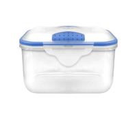 DTD QUALITY MATTERS Airtight Square Plastic Food Storage Container Clear Reusable Box with Secure Lock Lid Fridge, Freezer & Microwave Safe BPA-Free (4, 1.5LTR)