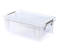 DTD QUALITY MATTERS Clear Plastic Storage Box with Clip Lock Handles [Stackable, Reinforced Base] - Transparent Lidded Container for Toys, Crafts, DIY (3, 10 Litre)