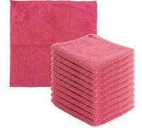 DTD QUALITY MATTERS Microfibre Cleaning Cloths Extra Large Reusable Lint Free Streak Free Cloths for Kitchen, Bathroom, Car & Household Cleaning, 90% Polyester 10% Polyamide (10, Pink)