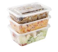 DTD QUALITY MATTERS Microwave/Freezer Safe Reusable Heavy Duty Clear Plastic Food Containers Tubs With Lids BPA Free Food Takeaway (25x Containers 1000ml)