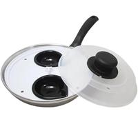 DTD QUALITY MATTERS MTK Housewares Premium Egg Poacher Pan - 20cm Non-Stick Poaching Pan with Glass Lid, Available in 2-Cup and 4-Cup (2-Cup)