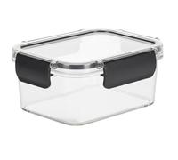 DTD QUALITY MATTERS Rectangular Food Storage Container with Clip-On Lid Airtight Leakproof BPA-Free Plastic Transparent Stackable Box for Meal Prep, Lunch, Freezer & Fridge (1.2L)