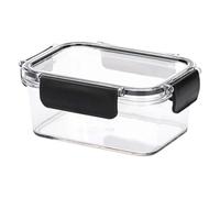 DTD QUALITY MATTERS Rectangular Food Storage Container with Clip On Lid Airtight Leakproof Design BPA Free Plastic Transparent Stackable Box Meal Prep, Lunch, Freezer & Fridge Use (1, 500ml)