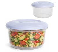 DTD QUALITY MATTERS Round Food Storage Container 1L Airtight BPA Free Plastic Kitchen Box with Leakproof Lid Stackable Reusable for Fridge Freezer Pantry Storage for Meal Prep & Leftovers