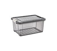 DTD QUALITY MATTERS Storage Box with Lids, 16L Strong & BPA Free Stackable plastic Storage Boxes, Multipurpose Clear Storage Box, Storage Tubs For Home, Office, Kitchen, Made in UK (Grey)