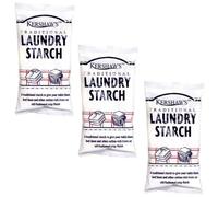 DTD QUALITY MATTERS Traditional Laundry Starch Sachets 200g Powdered Cold/Hot Water Starch for Crisp Finish Natural, Vegan Ideal for Shirts, Linen, Napkins, Bed Sheets (Pack of 3)