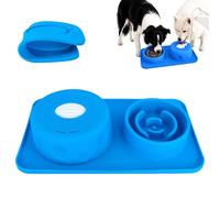 DTDBBFU 3 in 1 Slow Feeder Bowl Set - Silicone Maze Bowl & Rolling Ball Puzzle Feeder for All Dogs & Cats, Anti-Gulping