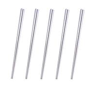 Dtdepth Stainless Steel Chopsticks - 5 Pairs Silver Reusable Dishwasher Safe Chopsticks, 304 Stainless Steel, Easy to Use