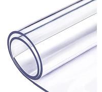 DTDMY Clear PVC Tablecloth Protector, 2mm Thick, Transparent, Rectangular, 63 x 35 inch, All Season, Waterproof, Heat Resistant, Perfect for Dining Table, Office Desk, Coffee Table