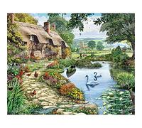 Dtdsht Full Round Drill 5D Diy Diamond Painting Lakeside Cottage 3D Embroidery Cross Stitch 5D Home Decor(11.8x15.8inch)