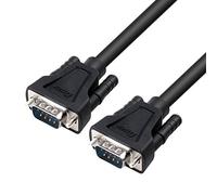 DTECH 10ft RS232 Serial Cable DB9 Null Modem Male to Male Cord Simple Cross TX RX line 2 Pin Crossed Without Handshake for Computer Data Communication (10 Feet, Black)
