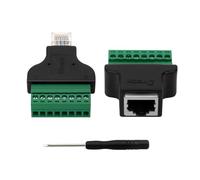DTECH 2-Pack RJ45 Breakout Board Solderless RJ 45 Male RJ45 Female Connector to 8 Pin Screw Terminal Adapter 8p8c 568B Network Block for CCTV Camera DVR Cable Extension Ethernet Cat5e 6e 7 Extender