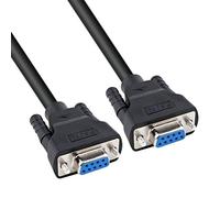 DTECH 6 ft RS232 Serial Cable Female to Female 9 Pin Straight Through (Black, 2 Meters)