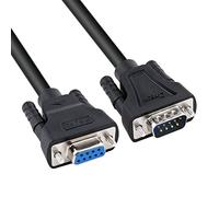 DTech 6ft DB9 RS232 Serial Cable Male to Female Extension Simple Null Modem Cord Cross TX RX Line 2 Pin Crossed for Computer Switch Router Data Communication (6 Feet, Black)