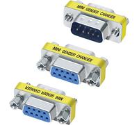 DTech DB9 Connector Male to Female Gender Changer Serial Adapter FeMale to Female, Male to Male RS232 Coupler （3Pack）