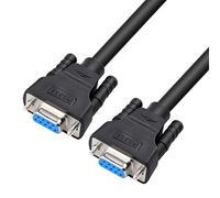 DTECH DB9 Female to DB9 Female 3M RS232 Serial Cable Null Modem Cord Cross TX RX line for Data Communication PC Computer (10 Feet, Black)