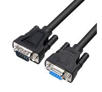 DTECH DB9 RS232 Serial Cable Male to Female Null Modem Cord Full Handshaking 7 Wire Crossover for Data Communication (15 Feet, Black)