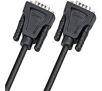 DTECH DB9 RS232 Serial Cable Male to Male Port Extension Null Modem Cord Full Handshaking 7 Wire Crossover for Data Communication (1.5m, Black)