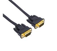 DTech Ultra Thin Flat VGA Cable 1.8m 15 Pin Male to Male | Gold Plated Connector SVGA PC Projector HDTVs Laptop Computer Monitor Wire(black.6ft)