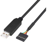 DTECH USB to TTL Serial 5V Adapter Cable with FTDI FT232RL Chip 6 Pin 0.1 inch Pitch Female Socket Header UART IC Windows 11 10 8 7 Linux MAC OS (1M, Black)