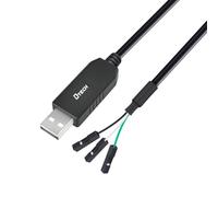 DTECH USB to TTL Serial Cable 3.3V 3 Pin TX RX Signal UART Adapter Debug Cord Compatible with Windows 11 10 8 7 Linux MAC OS Genuine FT232RL Chip 3Pin 3v3 2.54mm Dupont Female Header (1M)