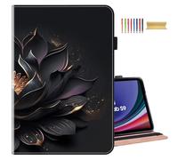 Dteck Case for Amazon Fire HD 10 Tablet (9th/7th/5th Generation,2019/2017/2015 Release),PU Leather Stand Folio Case with Pen Holder Elastic Band Protective Auto Wake/Sleep Wallet Case,Lotus