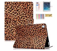 Dteck Case for Apple iPad 9.7 Inch 2018/2017（iPad 5th/6th）/iPad Air/Air 2 Tablet - PU Leather Folio Stand Smart Cover w/Auto Wake/Sleep for Apple iPad 2017/2018, iPad Air 1 2 - Yellow Leopard Print
