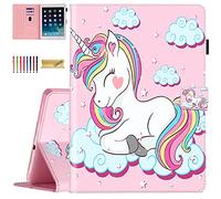 Dteck Case for Galaxy Tab A 10.1 (2019) - Protective PU Leather/Silicone Magnetic Case with Adjustable Viewing Stand/Slots - Lightweight Folio Cute Girly Cover, Pink Unicorn