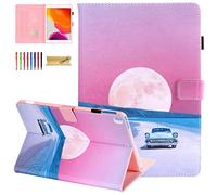 Dteck Case for iPad 9th 8th 7th Generation 2021 2020 2019, Slim PU Leather Case Folio Stand Smart Auto Wake/Sleep Cover with Pencil Holder for Apple iPad 10.2 inch 9th/8th/7th Gen, Romatic Road