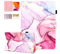 Dteck Case for iPad Air (10.5", "iPad Pro (10.5 Inch) - Fold Stand Flip Case Protective Leather Magnetic Cover with Auto Sleep Wake/Card Holder (Pink Purple Marble)
