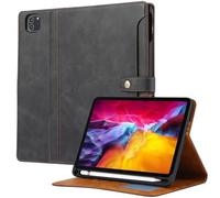 Dteck Case for iPad Air 11-inch 2024/iPad Air 5th/4th Gen,iPad Pro 11 inch Case,PU Leather Folio Flip Smart Stand Pencil Holder Cover Shockproof Protective Auto Sleep/Wake Wallet Pocket Case,Black