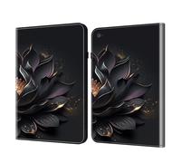 Dteck Case for iPad mini 5th/4th Generation 2019/2015, iPad mini 3/2/1 Case 7.9 Inch 2014/2013/2012 - Lightweight Leather Folio Case with [Card Slots/View Stand] Protective Cute Cover (Black Flower)
