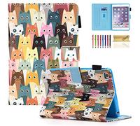 Dteck Case for iPad Mini 5th/4th Generation, iPad Mini 3/2/1 Case 7.9" - Magnetic Leather Flip Case with [Auto Wake Sleep/Card Slots] Fold Stand Protective Lightweight Folio Cute Cover (Stylish Cat)