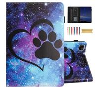 Dteck Case for iPad Pro 11 Inch 2022/2021/2020/2018,iPad Air 11 Inch Case 2024, iPad Air 5/4 Case,Premium PU Leather Folio Stand Smart Wallet Pencil Holder Card Slots Elastic Band Case,Dog Footprint