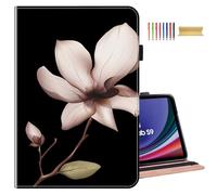 Dteck Case for iPad Pro 11 Inch,iPad Air 11 inch Case 2024,iPad Air 4 & 5 Case,Premium PU Leather Shockproof Stand Folio Case with Pen Holder Elastic Band Protective Soft TPU Wallet Case,Flower