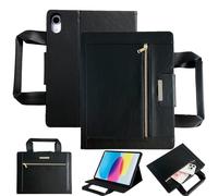 Dteck for Apple iPad mini (A17 Pro/6th Generation) Smart Folio Case 8.3" 2024/2021 Model with Handle/Zipper Pocket, Auto Sleep Wake, Magnetic Closure, PU Leather Protective Fold Stand Cover, Black