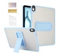 Dteck for Apple iPad Pro 13-inch (M4) 2024 Release Clear Case with Foldable Kickstand, Screen Protector Film and Stylus, Slim Fit Thin Lightweight Protective Shockproof Transparent Back Cover, Blue