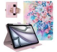 Dteck for iPad Air 13-inch Case 2024,iPad Case 12.9" Pro 6th/5th/4th/3rd Gen 2022/2021/2020/2018,Premium PU Leather Folio Stand Cover with Pencil Holder Auto Wake/Sleep Protective Cases,Hummingbirds